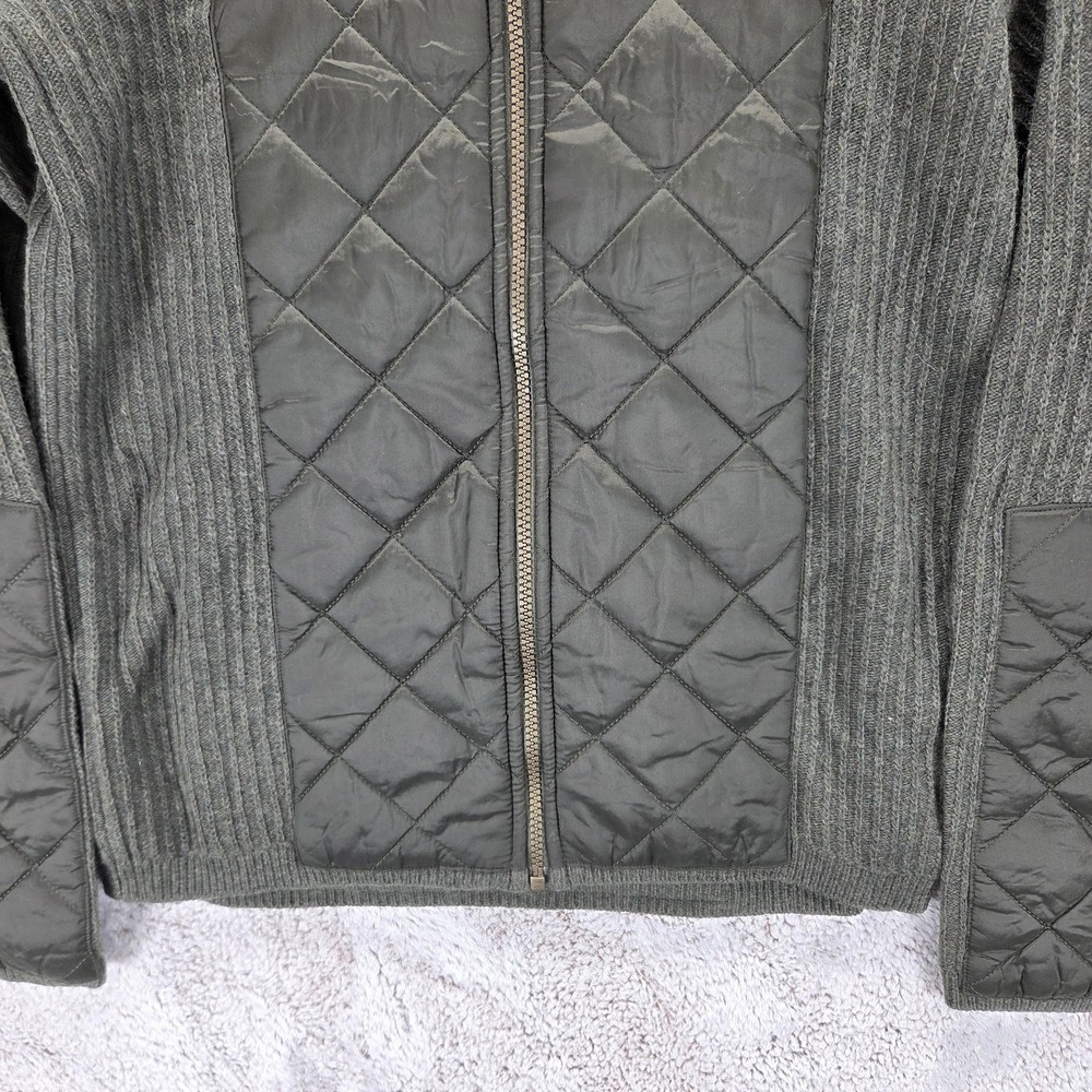 Barbour Sporting Zip Knit Wool Jacket Green Quilted Equestrian Womens Medium - Picture 5 of 13